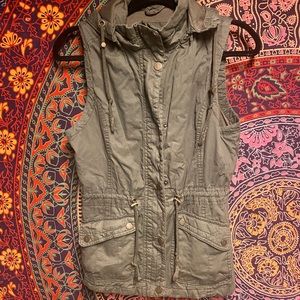 YMI green vest with hood